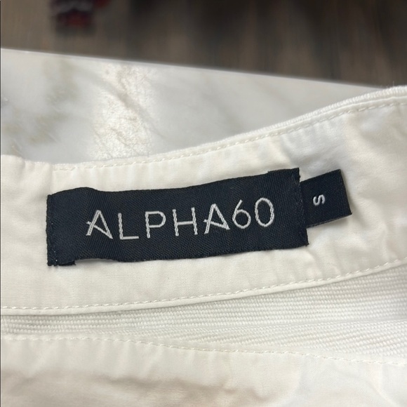 ALPHA60 White Cotton Blend A-Line Midi Length Skirt Size Small - Picture 6 of 9